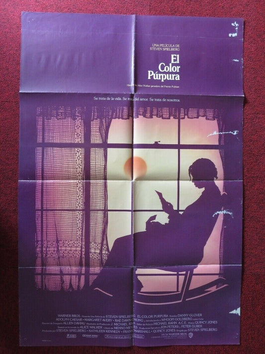 THE COLOR PURPLE SPANISH ONE SHEET FOLDED POSTER SPIELBERG DANNY GLOVER 1985