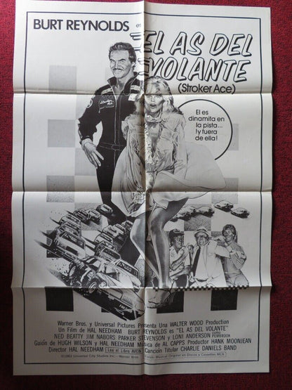 STROKER ACE SPANISH ONE SHEET FOLDED POSTER BURT REYNOLDS NED BEATTY 1983