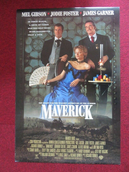 MAVERICK US ONE SHEET ROLLED POSTER MEL GIBSON JAMES GARNER 1994