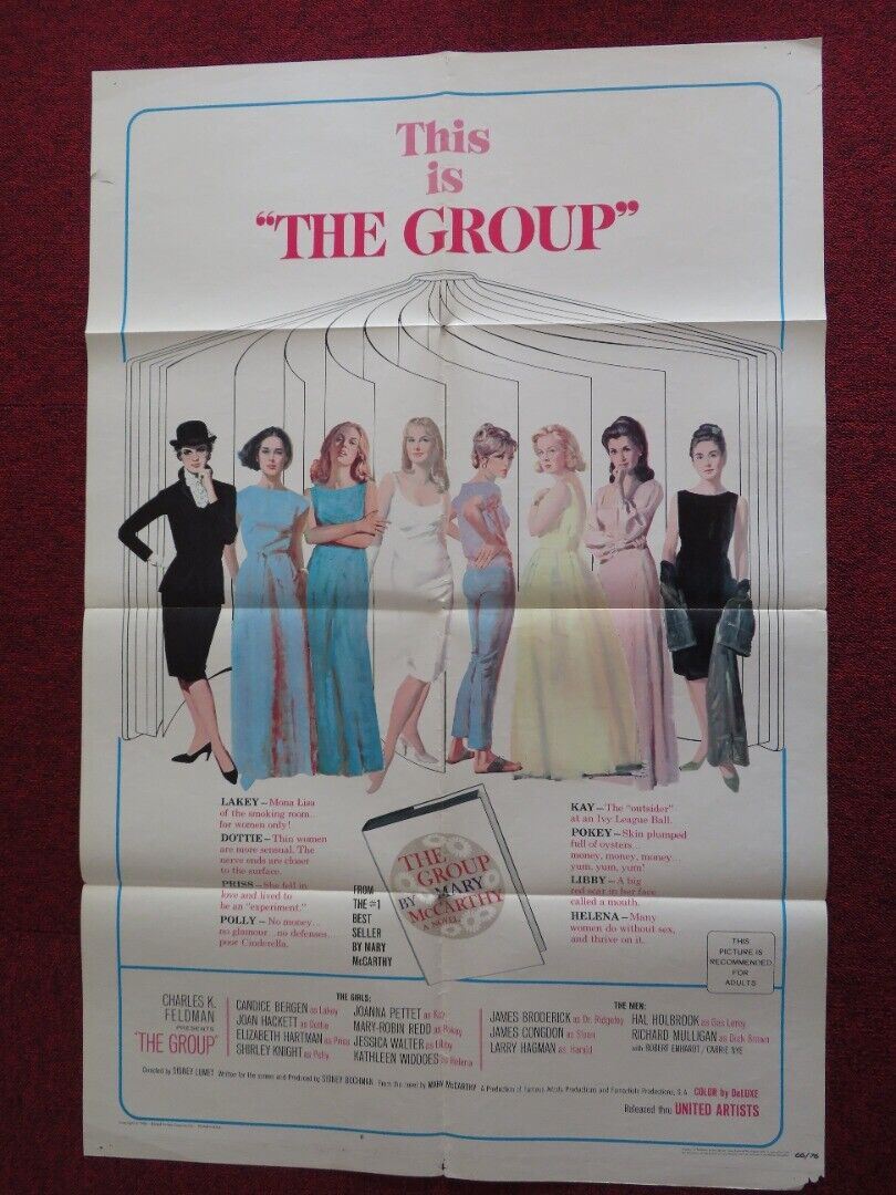 THE GROUP - B FOLDED US ONE SHEET POSTER CANDICE BERGEN JOAN HACKETT 1966