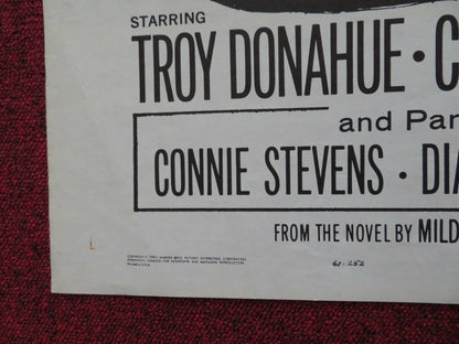 PARRISH FOLDED US ONE SHEET POSTER TROY DONAHUE CLAUDETTE COLBERT 1961