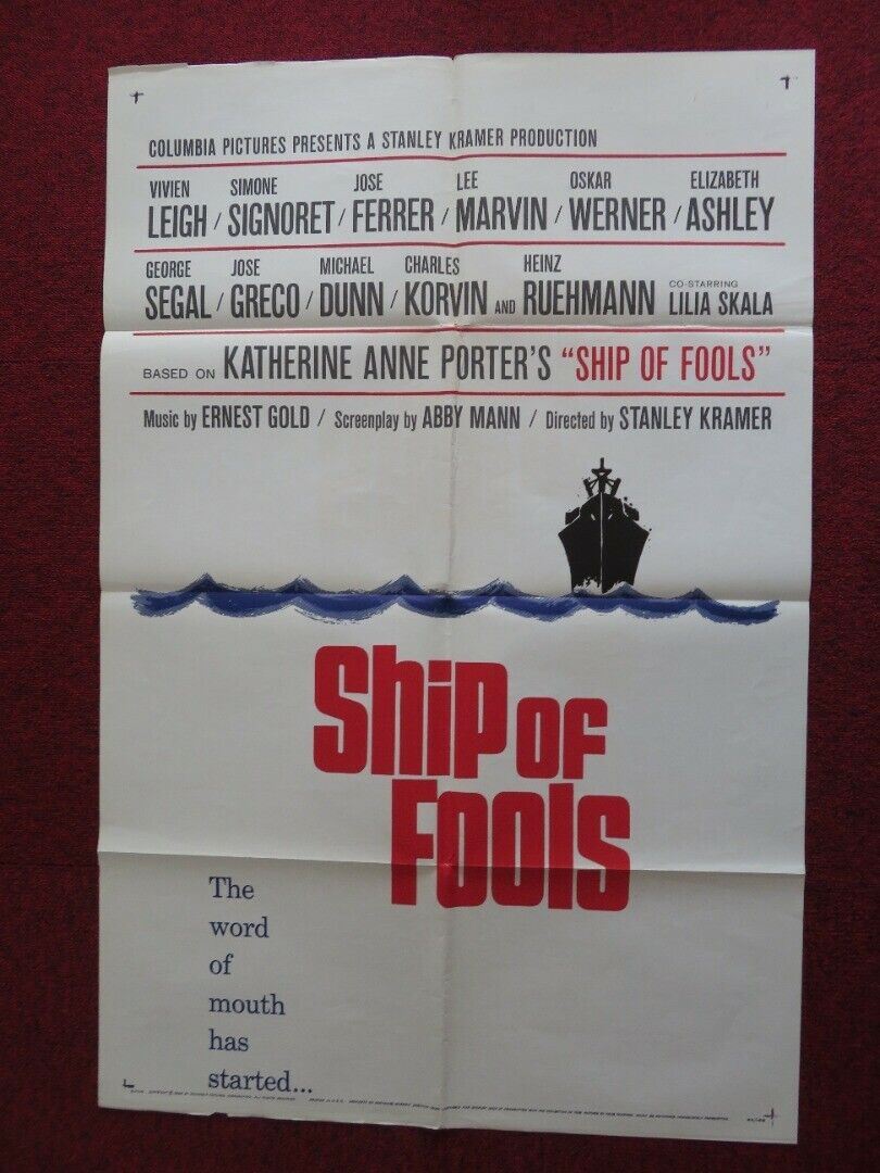 SHIP OF FOOLS FOLDED US ONE SHEET POSTER VIVIEN LEIGH SIMONE SIGNORET 1965