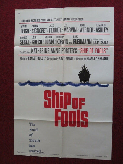 SHIP OF FOOLS FOLDED US ONE SHEET POSTER VIVIEN LEIGH SIMONE SIGNORET 1965