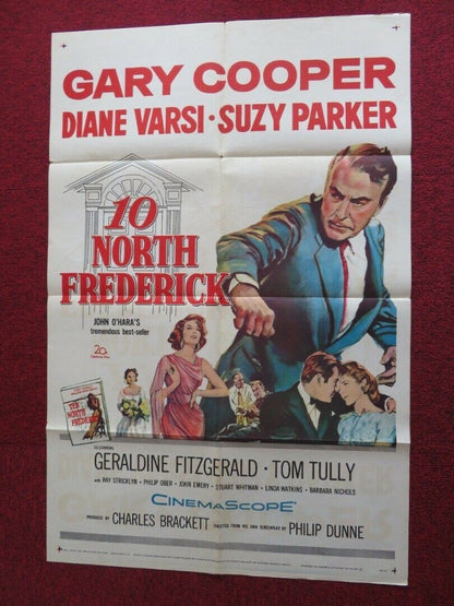 TEN NORTH FREDERICK FOLDED US ONE SHEET POSTER GARY COOPER DIANE VARSI 1958