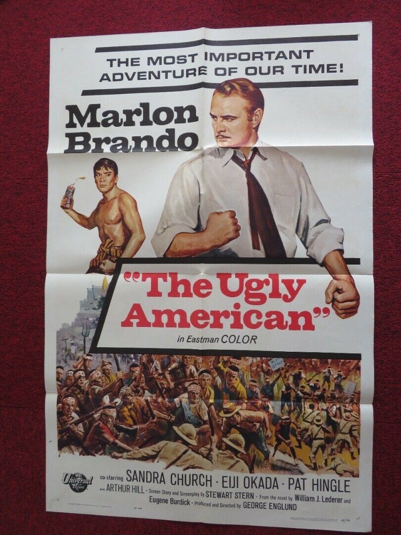 THE UGLY AMERICAN FOLDED US ONE SHEET POSTER MARLON BRANDO  EJI OKADA 1963