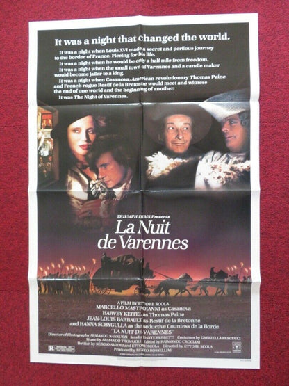 LA NUIT DE VARENNES / THAT NIGHT IN VARENNES FOLDED US ONE SHEET POSTER 1982