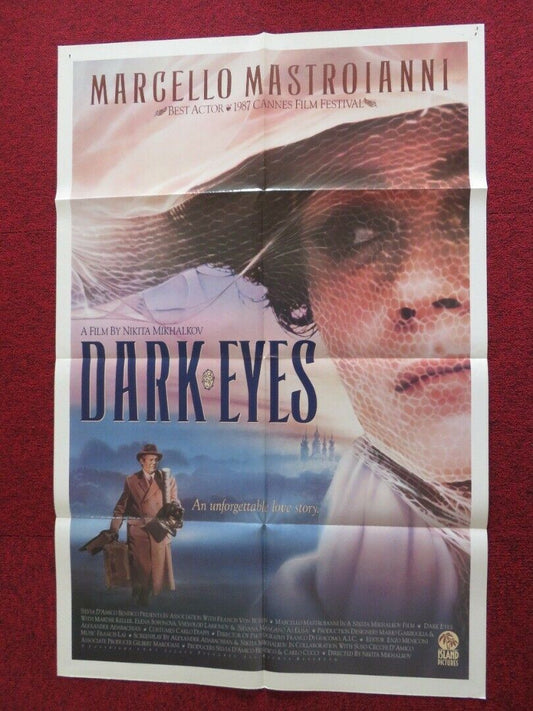 DARK EYES FOLDED US ONE SHEET POSTER MARCELLO MASTROIANNI MARTHE KELLER 1987