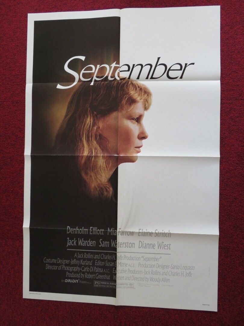 SEPTEMBER  FOLDED US ONE SHEET POSTER WOODY ALLEN MIA FARROW 1987