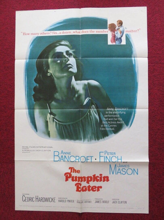 THE PUMPKIN EATER FOLDED US ONE SHEET POSTER WOODY ANNE BANCROFT PETER FINCH '64