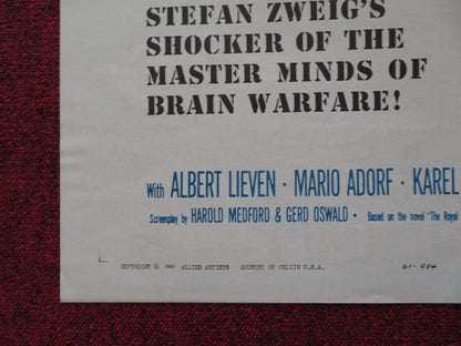 BRAINWASHED  FOLDED US ONE SHEET POSTER CURT JURGENS CLAIRE BLOOM 1960