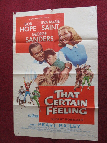 THAT CERTAIN FEELING FOLDED US ONE SHEET POSTER BOB HOPE EVA MARIE SAINT 1956