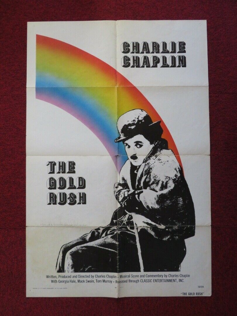 THE GOLD RUSH FOLDED US ONE SHEET POSTER CHARLES CHAPLIN 1973