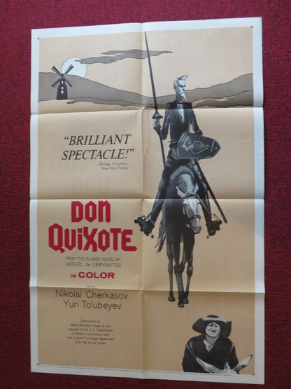 DON QUIXOTE FOLDED US ONE SHEET POSTER NIKOLAI CHERKASOV YURI TOLUBEYEV 1961