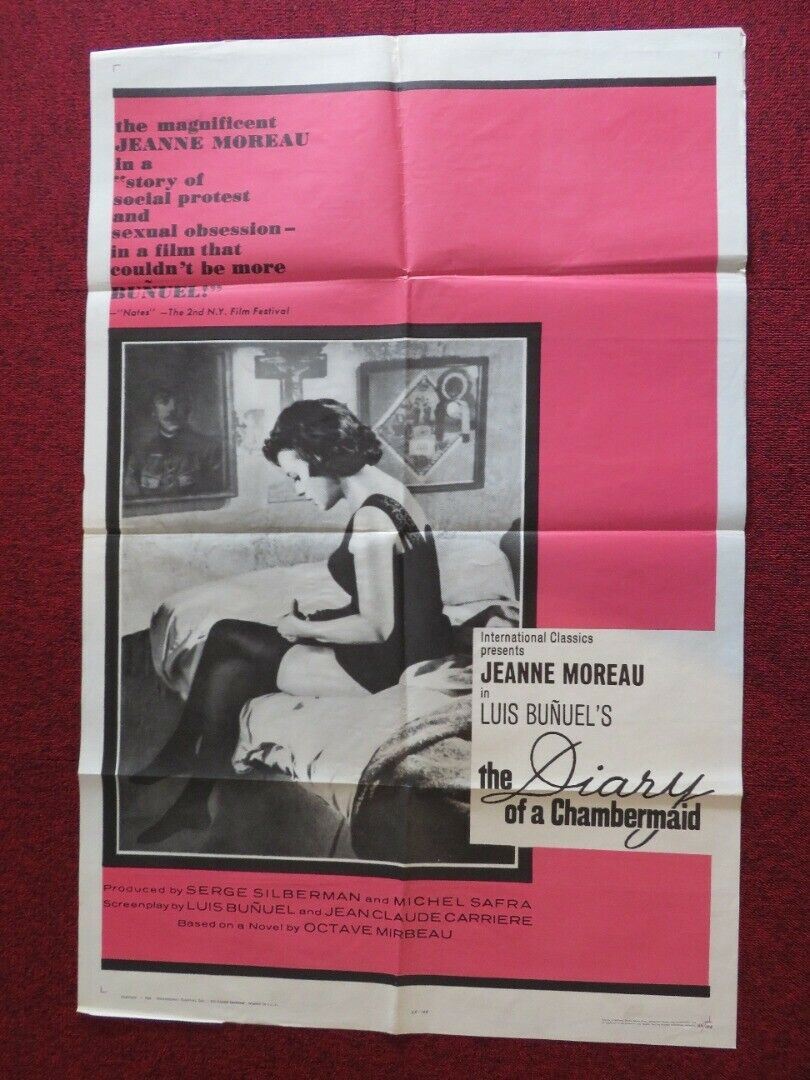 DIARY OF A CHAMBERMAID FOLDED US ONE SHEET POSTER JEANNE MOREAU 1965