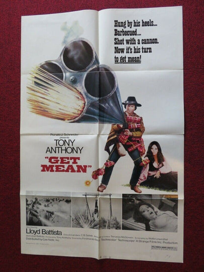 GET MEAN FOLDED US ONE SHEET POSTER TONY ANTHONY LLOYD BATTISTA 1975RK