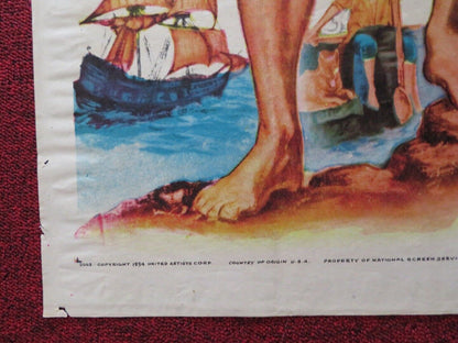 THE ADVENTURES OF ROBINSON CRUSOE FOLDED US ONE SHEET POSTER JAIME FERNANDEZ '54