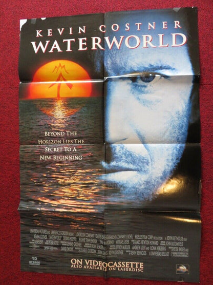 WATERWORLD VHS FOLDED US ONE SHEET POSTER KEVIN COSTNER DENNIS HOPPER 1995