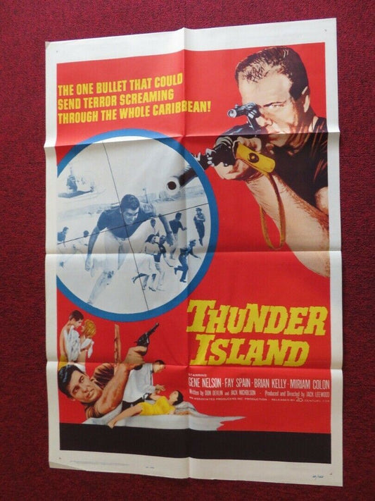 THUNDER ISLAND FOLDED US ONE SHEET POSTER GENE NELSON FAY SPAIN 1963