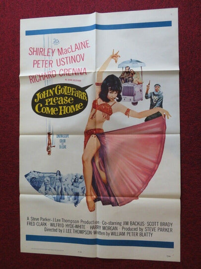 JOHN GOLBFARB, PLEASE COME HOME FOLDED US ONE SHEET POSTER SHIRLEY MACLAINE 1964