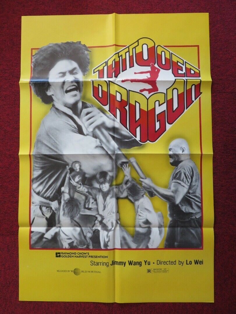 TATTOOED DRAGON - KUNG FU FOLDED US ONE SHEET POSTER JIMMY WANG YU 1973/1981