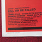 KILL OR BE KILLED / KARATE KILLER - KUNG FU FOLDED US ONE SHEET POSTER 1980