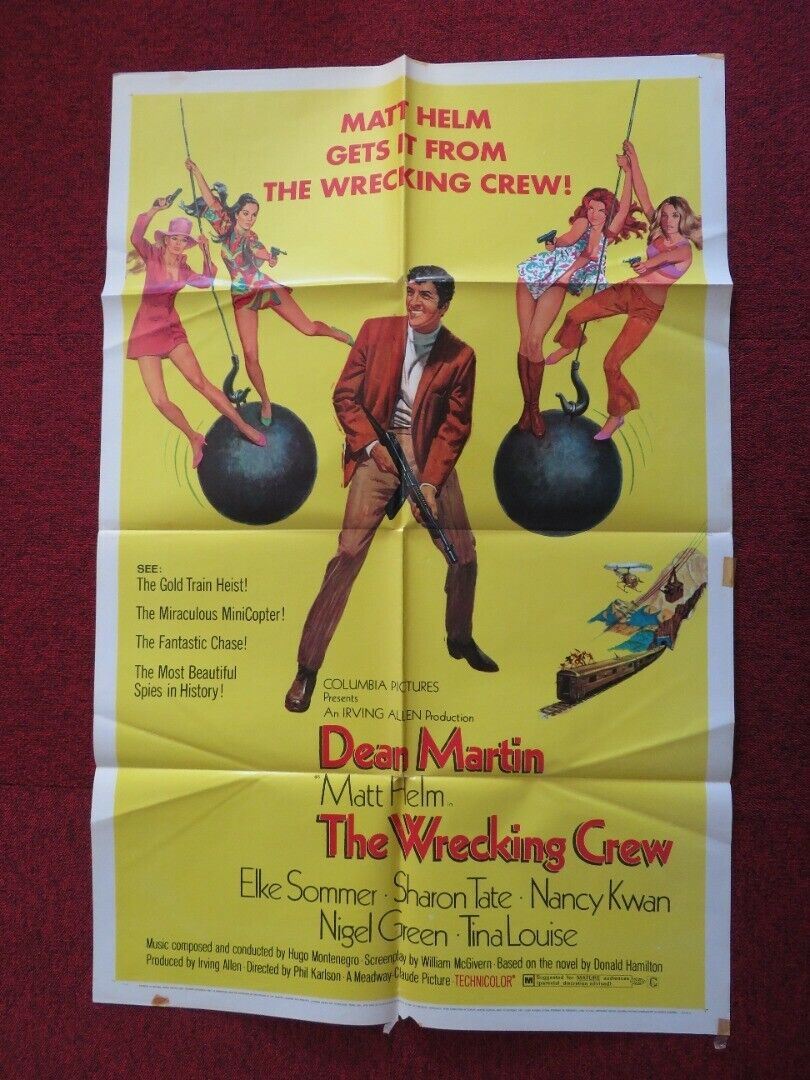 THE WRECKING CREW FOLDED US ONE SHEET POSTER DEAN MARTIN ELKE SOMMER 1968