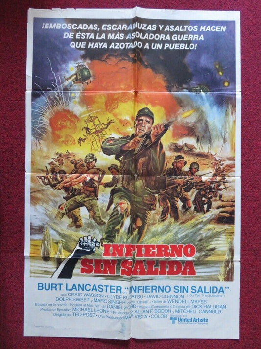 INFERNO SIN SALIDA / GO TELL THE SPAERTANS ARGENTINA ONE SHEET FOLDED POSTER