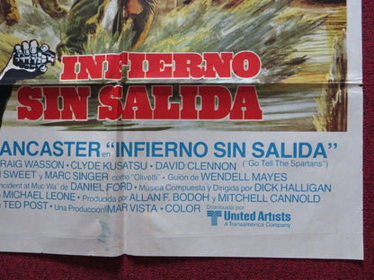 INFERNO SIN SALIDA / GO TELL THE SPAERTANS ARGENTINA ONE SHEET FOLDED POSTER