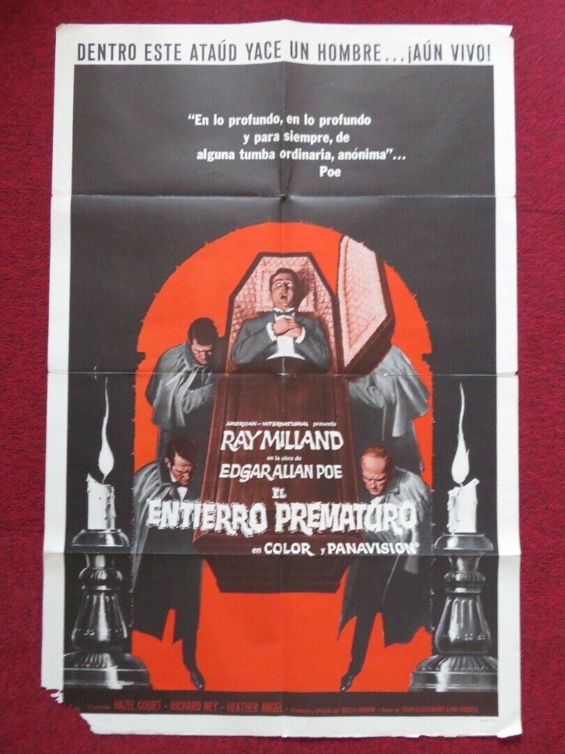 EL ENTIERRO PREMETURO / THE PREMATURE BURIAL SPANISH ONE SHEET FOLDED POSTER