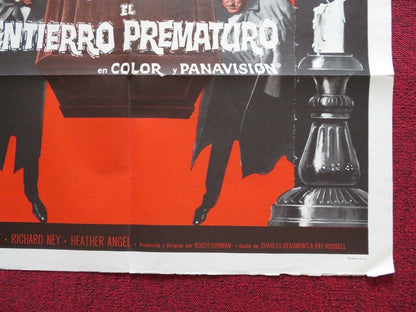 EL ENTIERRO PREMETURO / THE PREMATURE BURIAL SPANISH ONE SHEET FOLDED POSTER