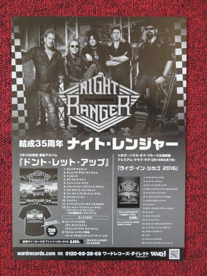 NIGHT RANGER - ANNIVERSARY TOUR JAPANESE MUSIC TOUR GIG POSTER 2017