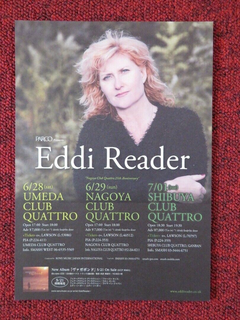 EDDI READER - JAPAN TOUR JAPANESE MUSIC TOUR GIG POSTER 2014