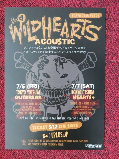 THE WILDHEARTS - ACOUSTIC - LIVE IN JAPAN JAPANESE MUSIC TOUR GIG POSTER 2018