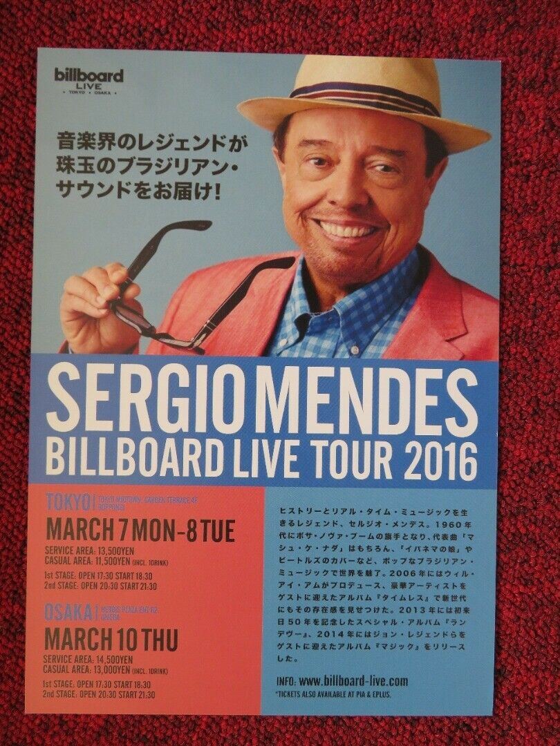 SERGIO MENDES - BILLBOARD LIVE TOUR / EDU LOBO JAPANESE MUSIC TOUR GIG POSTER