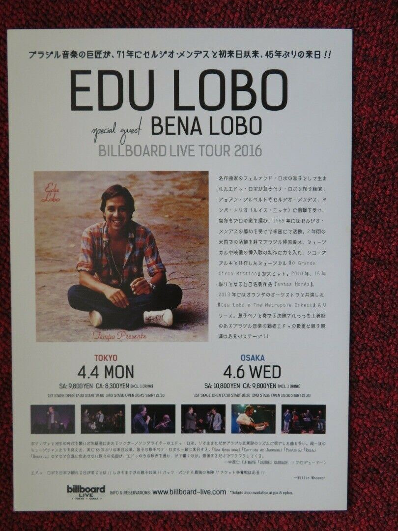 SERGIO MENDES - BILLBOARD LIVE TOUR / EDU LOBO JAPANESE MUSIC TOUR GIG POSTER