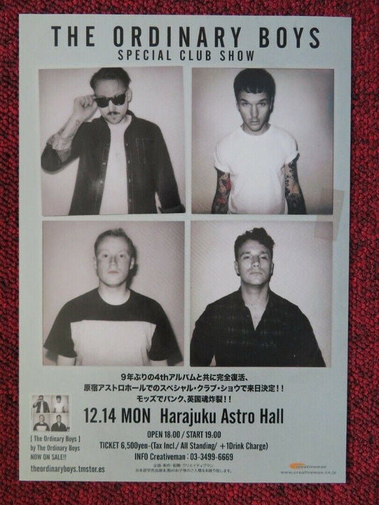 THE ORDINARY BOYS - SPECIAL CLUB SHOW JAPANESE MUSIC TOUR GIG POSTER 2015