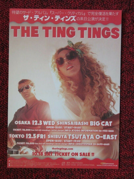 THE TING TINGS - JAPAN LIVE / CREATIVE MAN LIVE JAPANESE MUSIC TOUR GIG POSTER