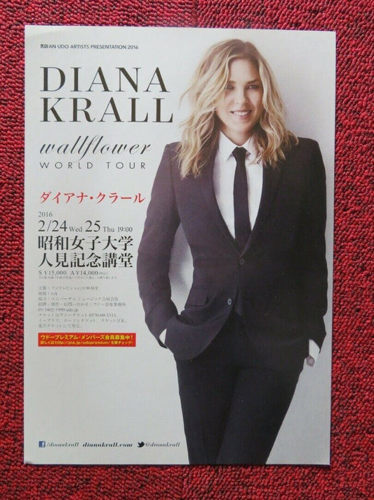 DIANA KRALL - WILDFLOWER WORLD TOUR JAPANESE MUSIC TOUR GIG POSTER 2016