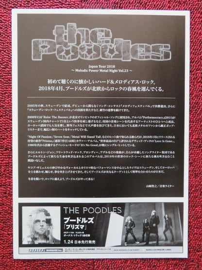 THE POODLES - JAPAN TOUR JAPANESE MUSIC TOUR GIG POSTER 2018