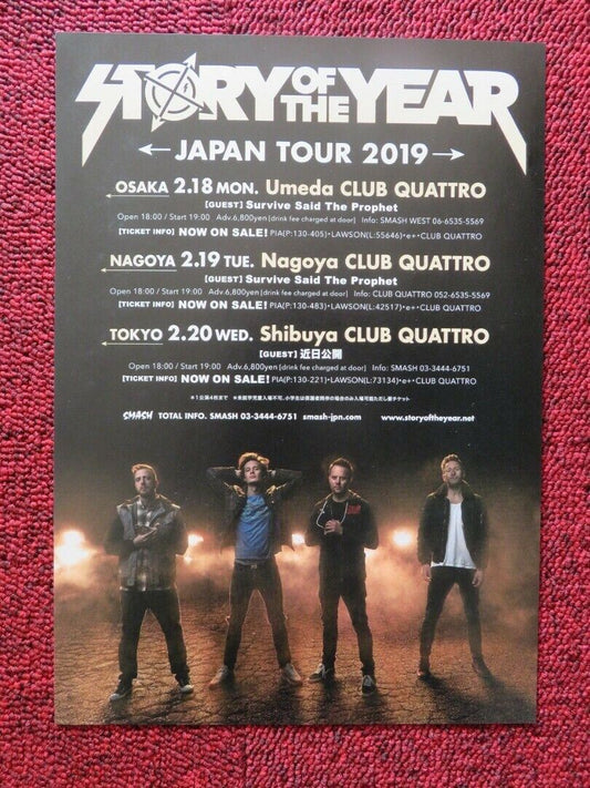 STORY OF THE YEAR - JAPAN TOUR JAPANESE MUSIC TOUR GIG POSTER 2019