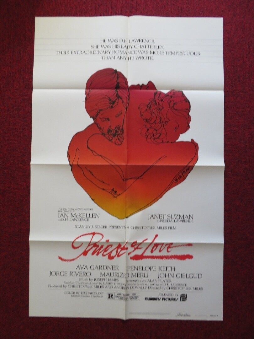 PRIEST OF LOVE FOLDED US ONE SHEET POSTER IAN MCKELLEN PENELOPE KEITH 1981