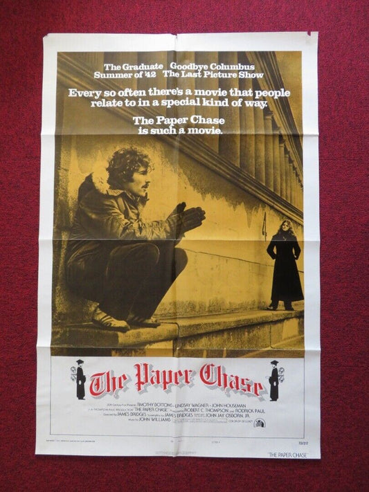 THE PAPER CHASE - STYLE A FOLDED US ONE SHEET POSTER TIMOTHY BOTTOMS 1973