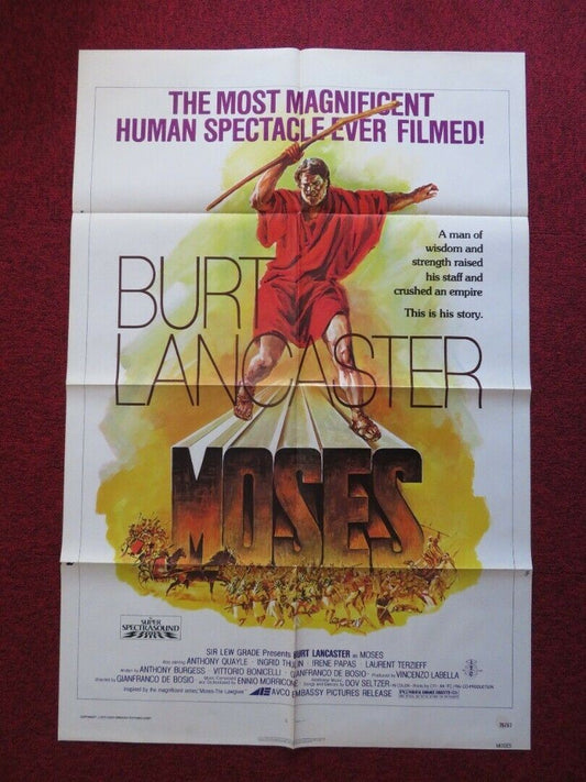 MOSES THE LAWGIVER TV MINI-SERIES FOLDED US ONE SHEET POSTER  1976