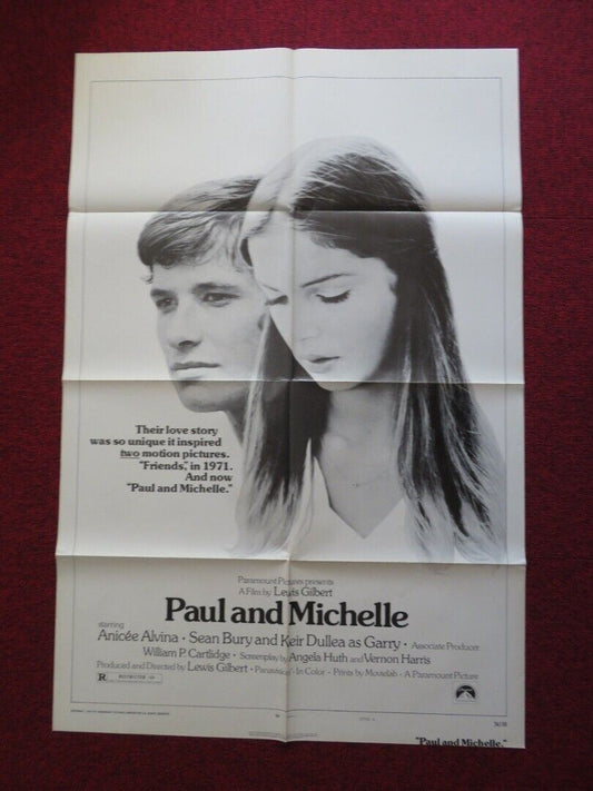 PAUL AND MICHELLE FOLDED US ONE SHEET POSTER ANICEE ALVINA SEAN BURY 1974