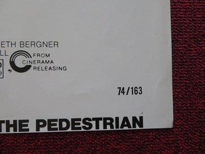 THE PEDESTRIAN FOLDED US ONE SHEET POSTER PEGGY ASHCROFT MAXMILIAN SCHELL 1974