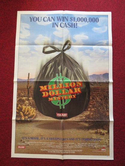 MILLION DOLLAR MYSTERY FOLDED US ONE SHEET POSTER EDDIE DEEZEN WENDY SHERMAN '87