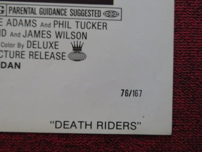 DEATH RIDERS  FOLDED US ONE SHEET POSTER FLOYD REED REESE SMITH 1976