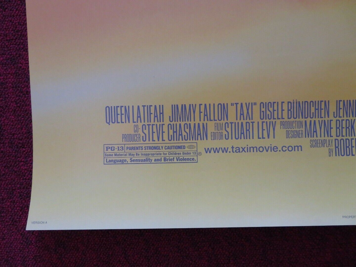 TAXI - VERSION A US ONE SHEET ROLLED POSTER QUEEN LATIFAH JIMMY FALLON 2004