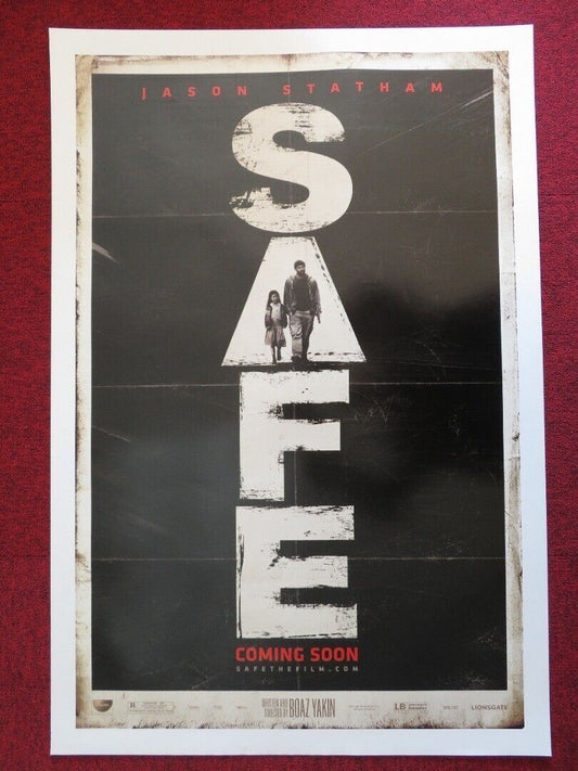 SAFE US ONE SHEET ROLLED POSTER JASON STATHAM CATHERINE CHAN 2012