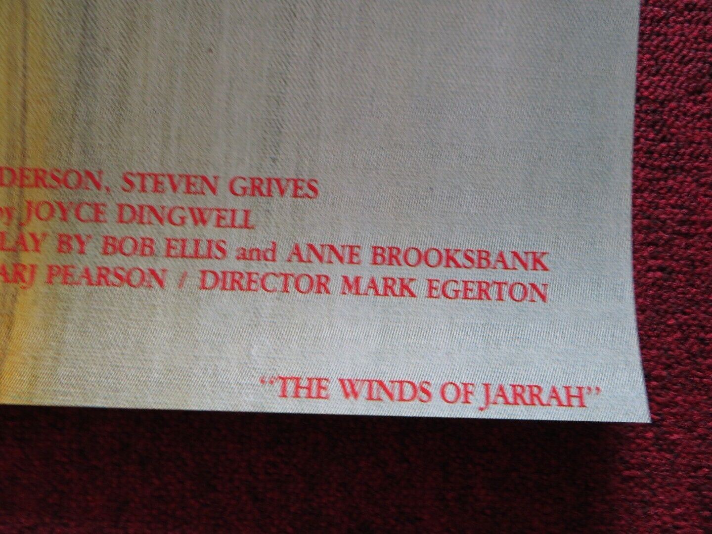 THE WINDS OF JARRAH US ONE SHEET ROLLED POSTER TERENCE DONOVAN SUSAN LYONS 1983